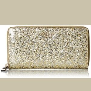 Kate Spade-Glitter Bug Lacy " Storybook" Wallet Limited Edition) Gold 💛